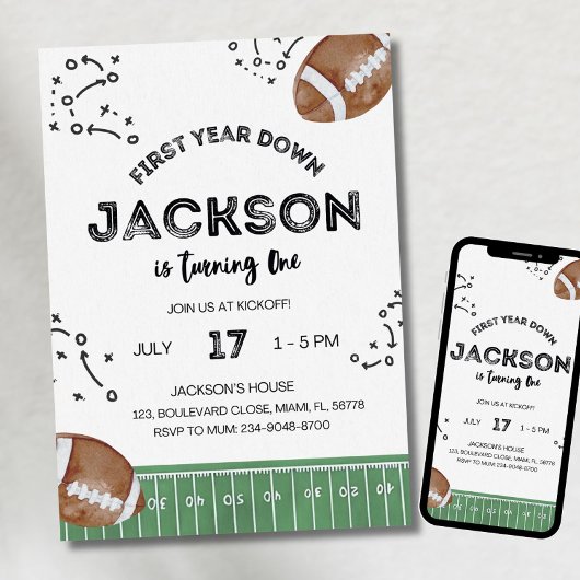 サッカー誕生日招待状、1年目ダウン、足 招待状
