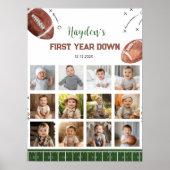 サッカー誕生日1年目フォトマイルストーンサイン ポスター (正面)