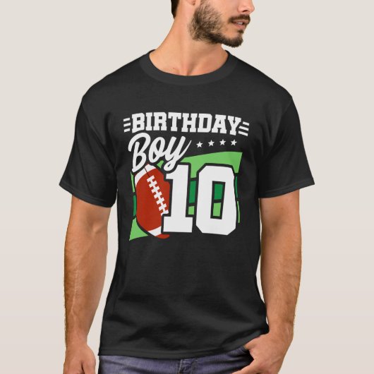 サッカー誕生日10歳オールドボーイ10誕生日 Tシャツ (正面)