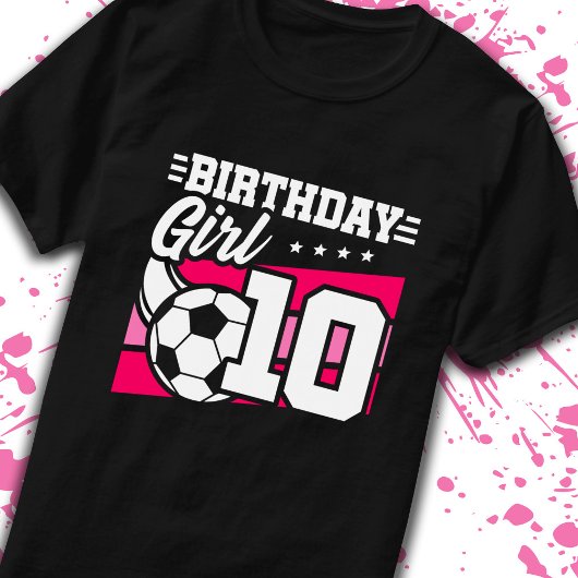 サッカー誕生日10歳ガール10誕生日 Tシャツ