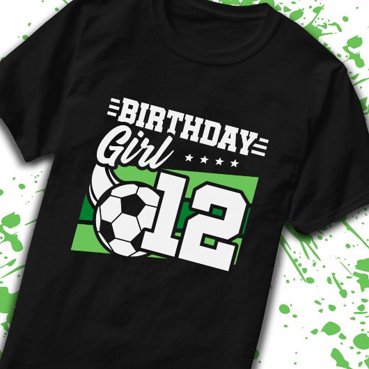 サッカー誕生日12歳ガール12誕生日 Tシャツ