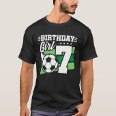 サッカー誕生日7歳ガール7誕生日 Tシャツ (正面)