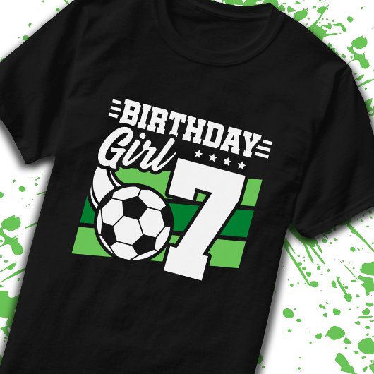 サッカー誕生日7歳ガール7誕生日 Tシャツ