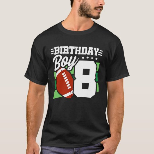 サッカー誕生日8年オールドボーイシュー8誕生日 Tシャツ (正面)