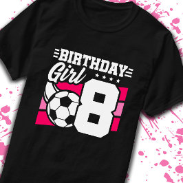 サッカー誕生日8歳ガール8誕生日 Tシャツ