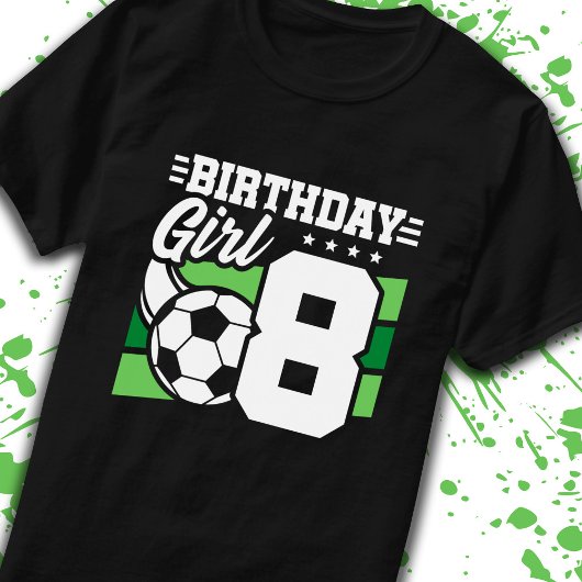 サッカー誕生日8歳ガール8誕生日 Tシャツ