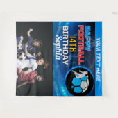 サッカー誕生日、サッカーガールプレイヤーバックドロップ タペストリー (正面(横))