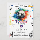 サッカー誕生日 – サッカーゴール誕生日 招待状 (正面)