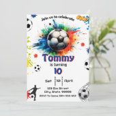 サッカー誕生日 – サッカーゴール誕生日 招待状 (スタンド正面)