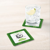 サッカー誕生日 スクエアペーパーコースター (インサイチュ)