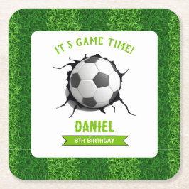 サッカー誕生日 スクエアペーパーコースター