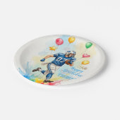 サッカー誕生日、バルーン、花火、おもしろい ペーパープレート (アングル)