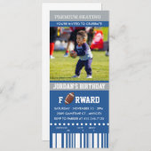 サッカー誕生日 |フォト誕生日招待状 招待状 (正面/裏面)