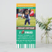 サッカー誕生日 |フォト誕生日招待状 招待状 (スタンド正面)