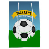 サッカー誕生日 ミディアムペーパーバッグ (裏面)