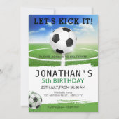  サッカー誕生日 招待状 (正面)