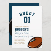 サッカー誕生日、最初の年を下げ、ゲームオン 招待状 (正面/裏面)