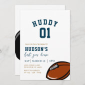 サッカー誕生日、最初の年を下げ、ゲームオン 招待状 (正面/裏面)