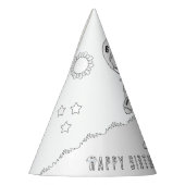 サッカー誕生日（男の子） – 自分のパーティー帽子の色 パーティーハット (左)