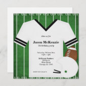 サッカー誕生日（白） 招待状 (正面/裏面)