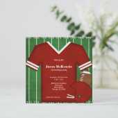 サッカー誕生日（赤） 招待状 (スタンド正面)