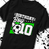 サッカー誕生日- 10歳の少年 – 10誕生日 Tシャツ