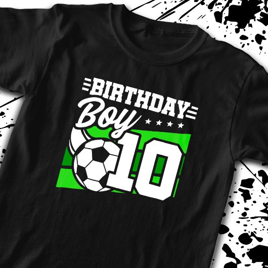 サッカー誕生日- 10歳の少年 – 10誕生日 Tシャツ