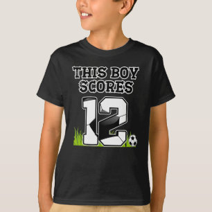 サッカー誕生日- 12歳の少年 – 12誕生日 Tシャツ