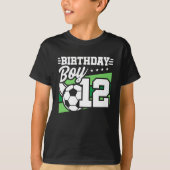 サッカー誕生日- 12歳の少年 – 12誕生日 Tシャツ (正面)
