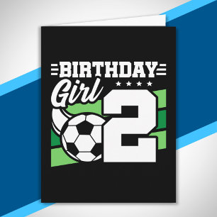 サッカー誕生日- 2歳の女の子 – 2歳の誕生日 カード