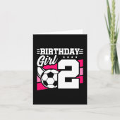 サッカー誕生日- 2歳の女の子 – 2歳の誕生日 カード (正面)