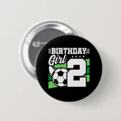 サッカー誕生日- 2歳の女の子 – 2歳の誕生日 缶バッジ (正面&裏面)