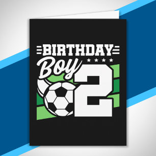 サッカー誕生日- 2歳の少年 – 2歳の誕生日 カード