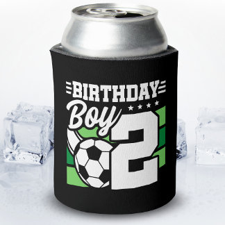 サッカー誕生日- 2歳の少年 – 2歳の誕生日 缶クーラー
