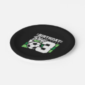 サッカー誕生日- 3歳の少年 – 3歳の誕生日 ペーパープレート (アングル)