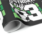 サッカー誕生日- 3歳の少年 – 3歳の誕生日 ラッピングペーパー (ロールコーナー)