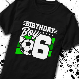 サッカー誕生日- 6歳の少年 – 6誕生日 Tシャツ