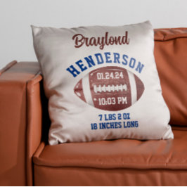 サッカー誕生統計子供部屋ベビーギフト クッション