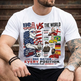 サッカー論争の面白Tシャツ,USA vs 世界 Tシャツ