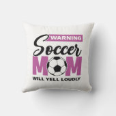 サッカー警告のお母さんが大声で叫ぶ クッション (裏面)