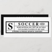 サッカー警告のレーベル 招待状 (正面/裏面)