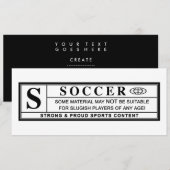 サッカー警告ラベル 招待状 (正面/裏面)