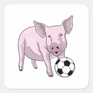 サッカー豚 スクエアシール