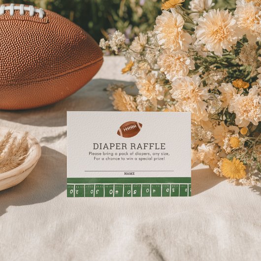 サッカー赤ちゃんシャワーおむつラッフルチケット エンクロージャーカード