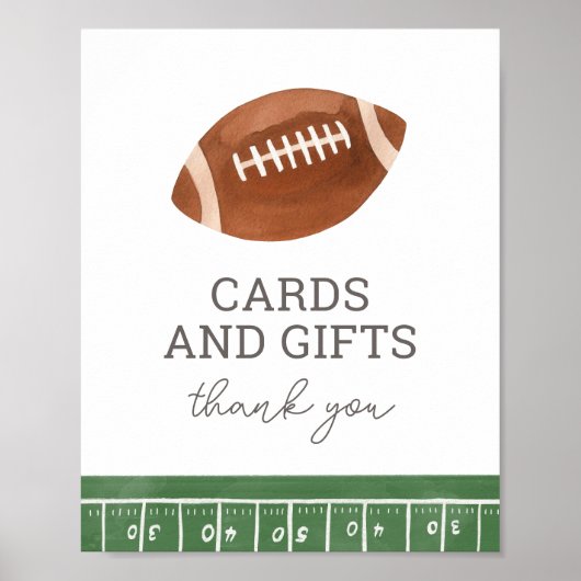サッカー赤ちゃんシャワーカードとギフトサイン ポスター (正面)