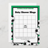 サッカー赤ちゃんシャワーゲーム，サッカー – 編集可能な名前， 招待状 (正面/裏面)