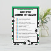 サッカー赤ちゃんシャワーゲーム，サッカー – 編集可能な名前， 招待状 (スタンド正面)