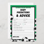 サッカー赤ちゃんシャワーゲーム，サッカー – 編集可能な名前， 招待状 (正面/裏面)