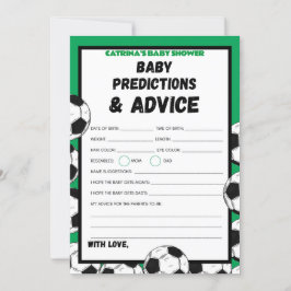 サッカー赤ちゃんシャワーゲーム，サッカー – 編集可能な名前， 招待状