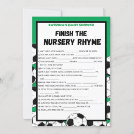 サッカー赤ちゃんシャワーゲーム，サッカー – 編集可能な名前， 招待状